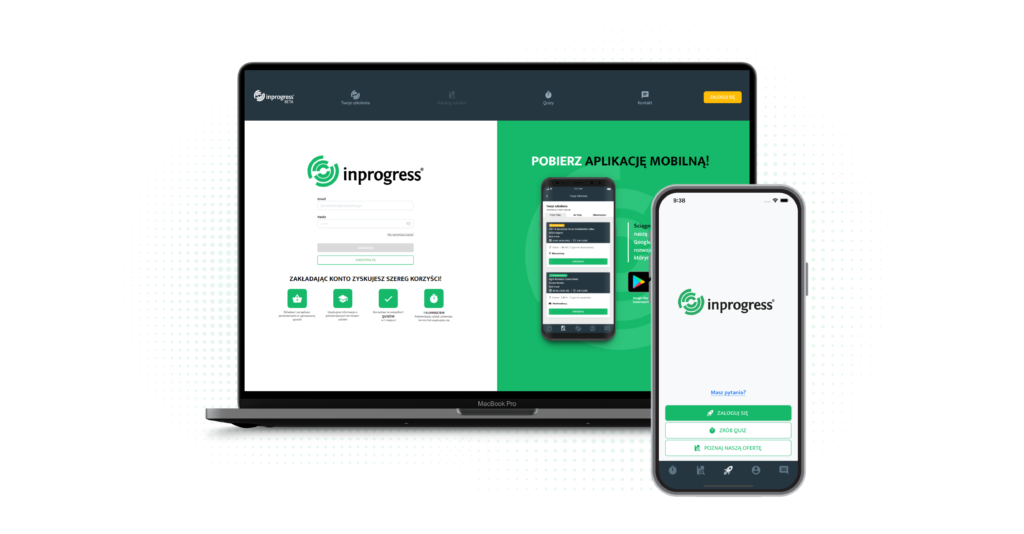 Aplikacja Inprogress wszystkie informacje o szkoleniach w telefonie